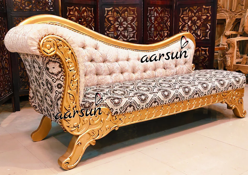 Royal Latest Design Gold Chaise Lounge Dwn View 4
