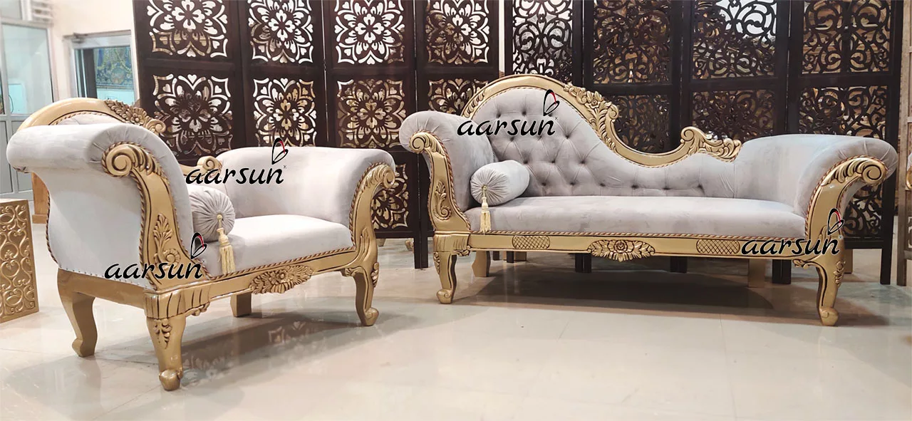 5 Seater Royal Diwan Set in Suede Velvet Fabric view 3
