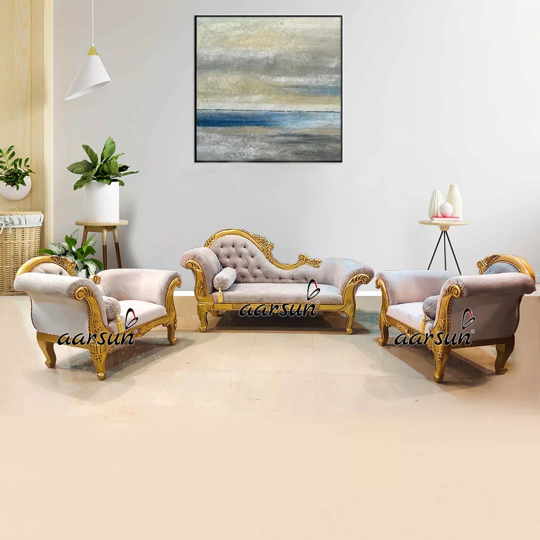 5 Seater Royal Diwan Set in Suede Velvet Fabric
