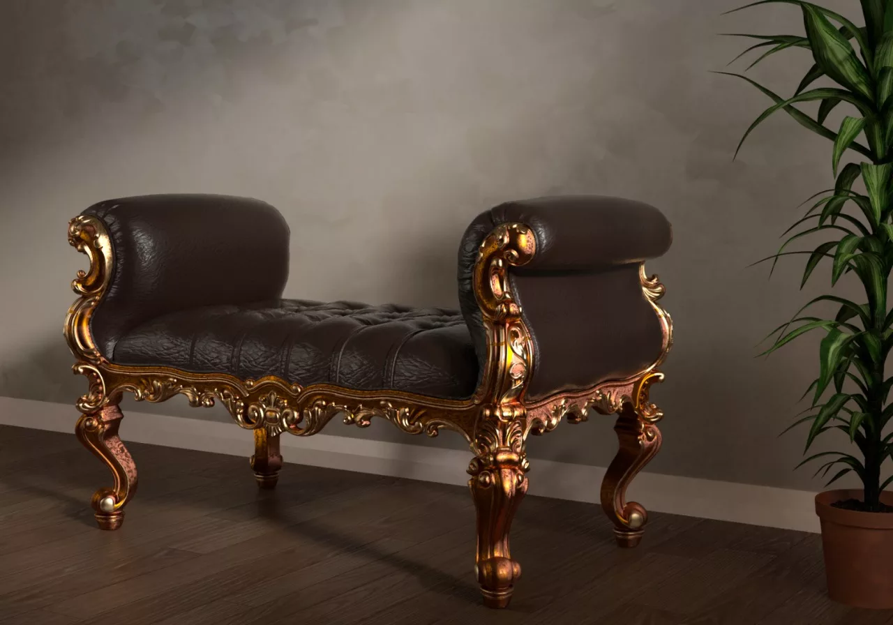Handcrafted Wooden Settee View 3
