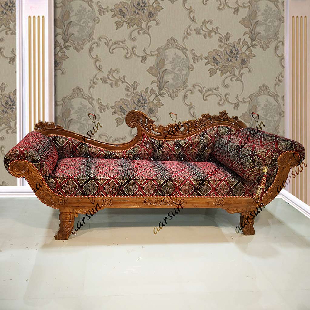 Royal Handmade Couch Design In Natural Finish