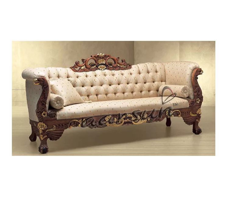 Royal Handmade Wooden Couch View 3