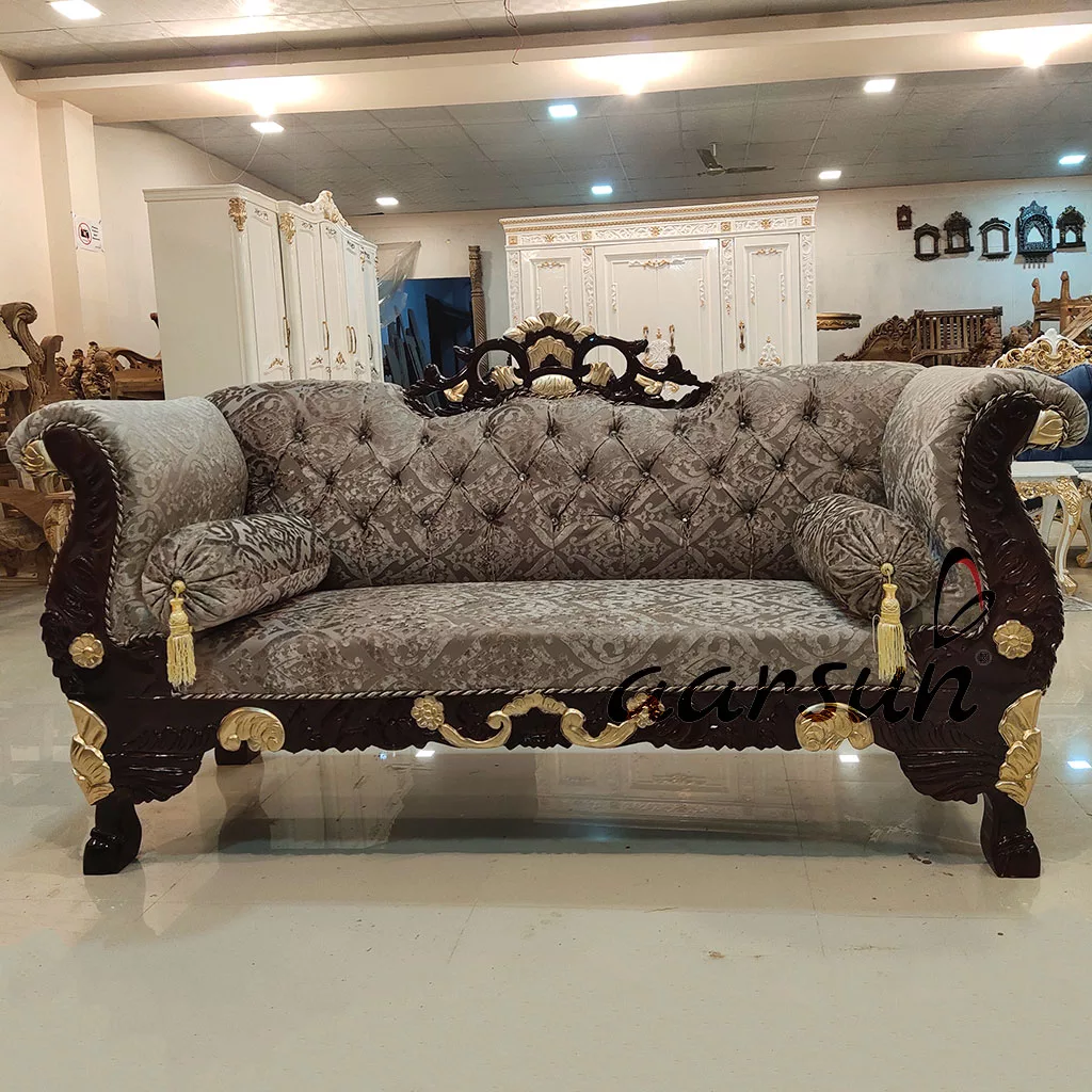Royal Handmade Wooden Couch View 4