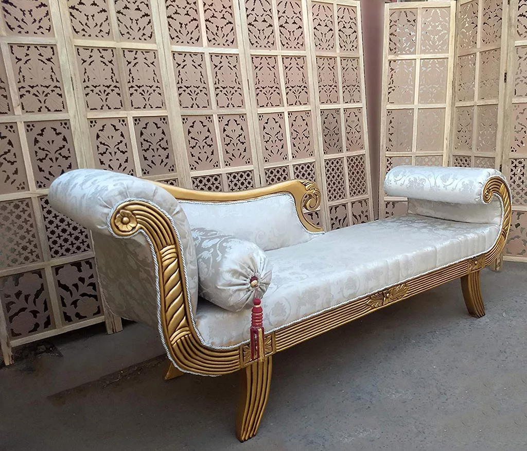 Royal Handmade Wooden Divan / Chaise Lounge View 6
