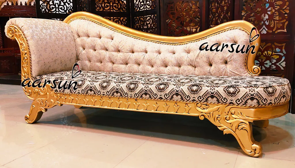 Royal Latest Design Gold Chaise Lounge Dwn View 3