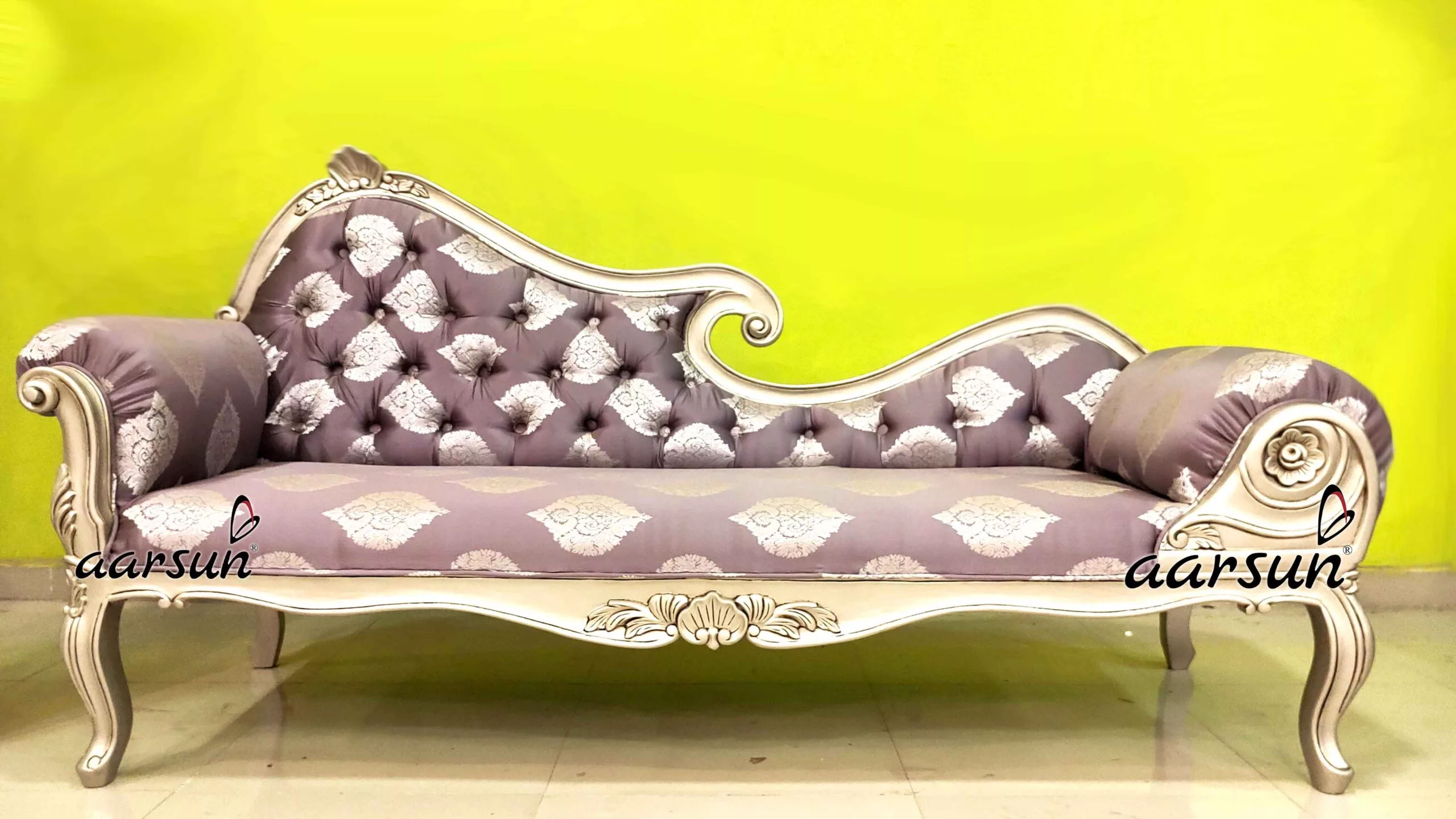 Royal Chaise Lounge In Unique Lustrous Finish View 3