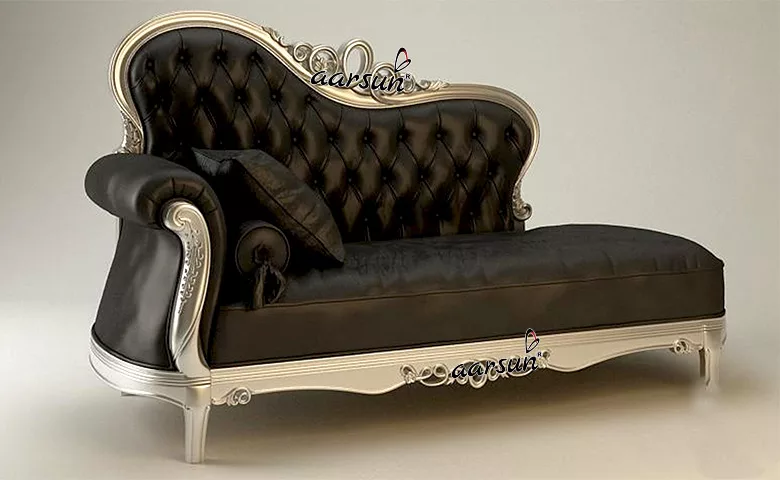 Silver Antique Couch Design Chaise Lounge
