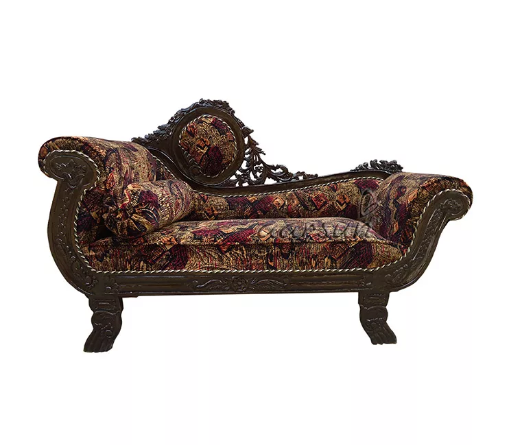 Royal Wooden Couch With Beautiful Floral Carving View 5
